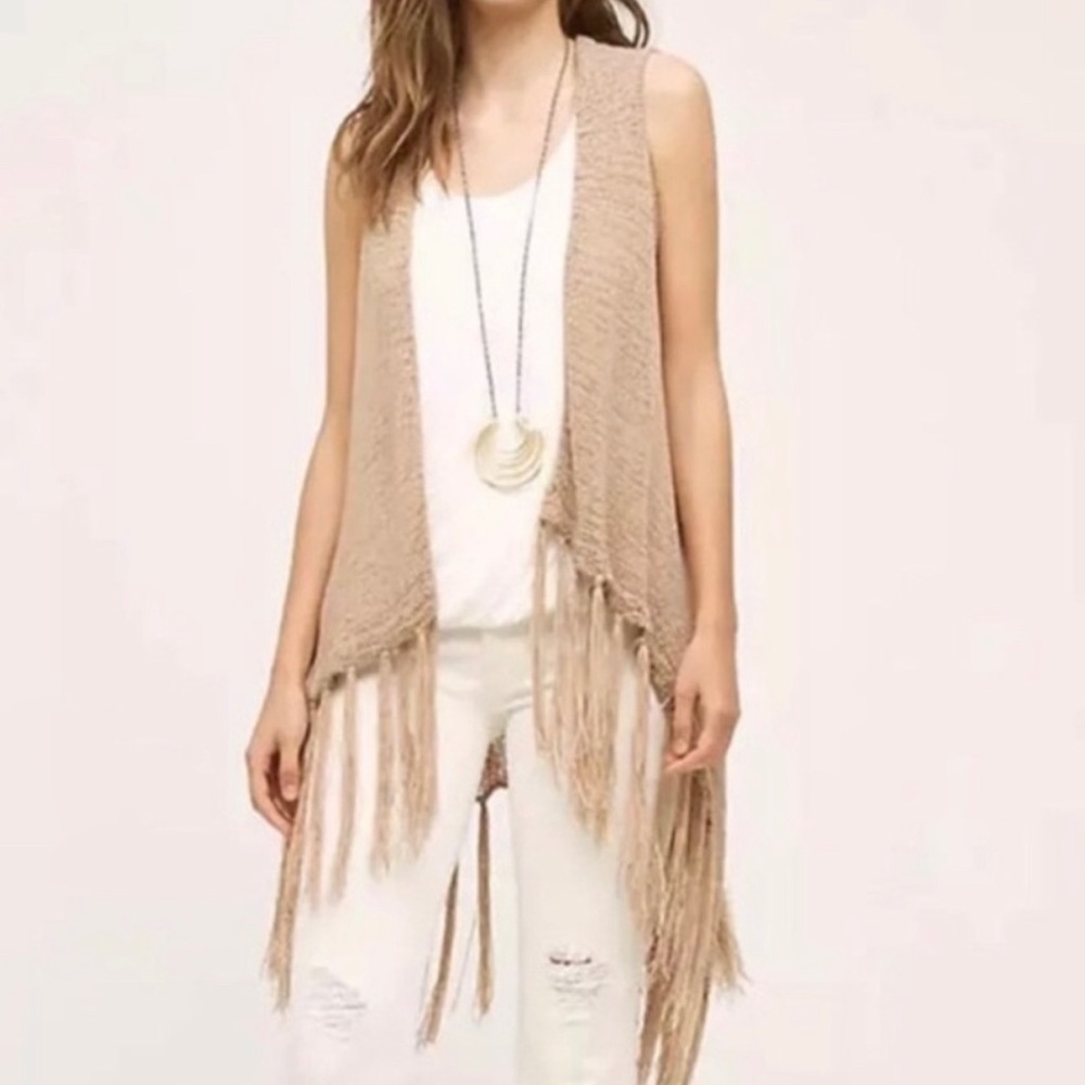 Anthropologie Evelyn K fringe Vest